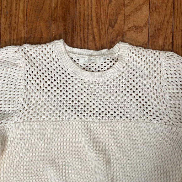 Grey State Merida Knit‎ Sweater Cream size 1 Small Balloon Sleeves - Picture 3 of 11